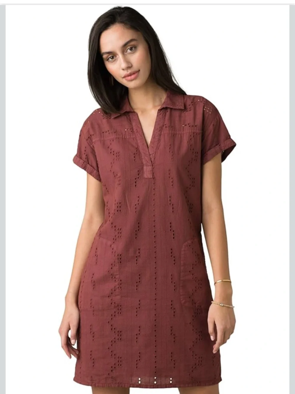Prana Ladyland Eyelet Dress in Vino Small - Picture 1 of 11